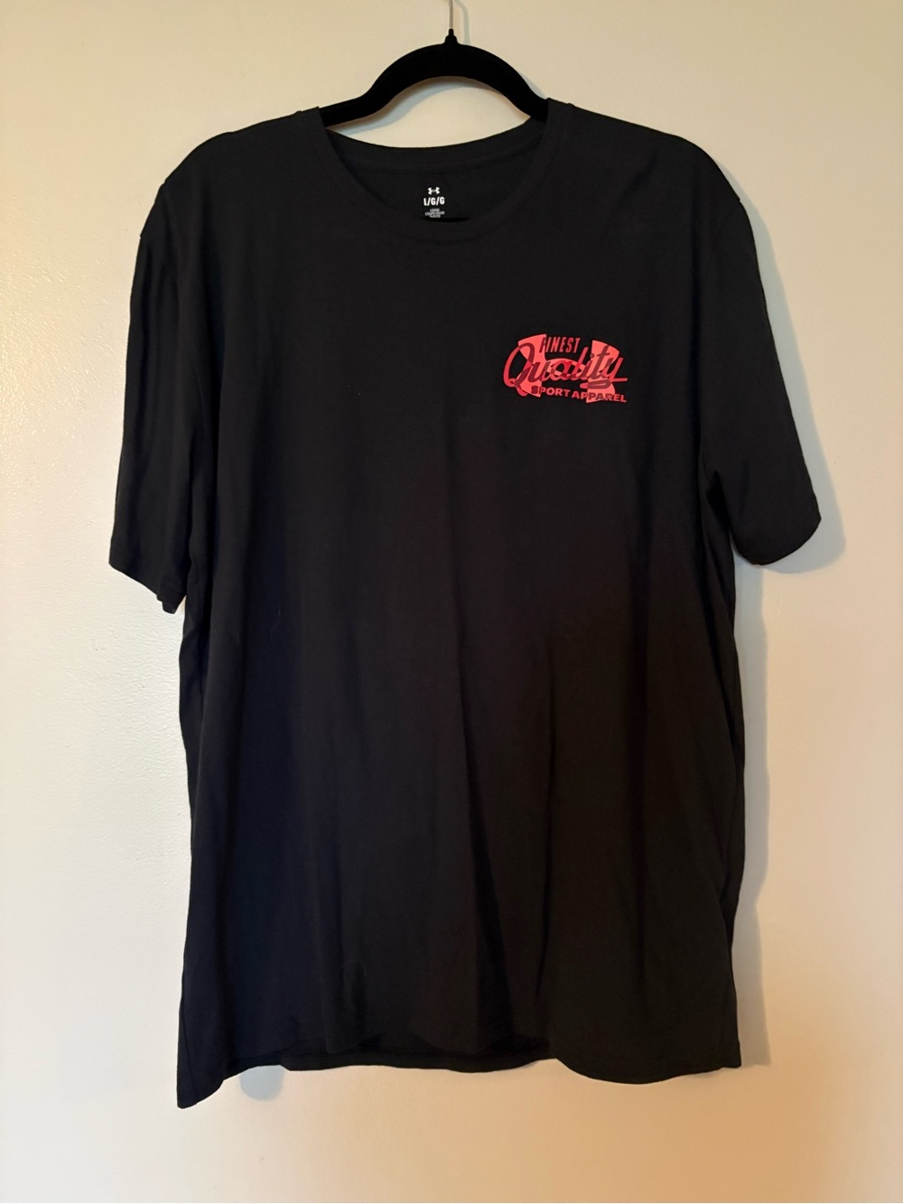 Under Armour Black Short-Sleeve Tee with Red Chest Graphic